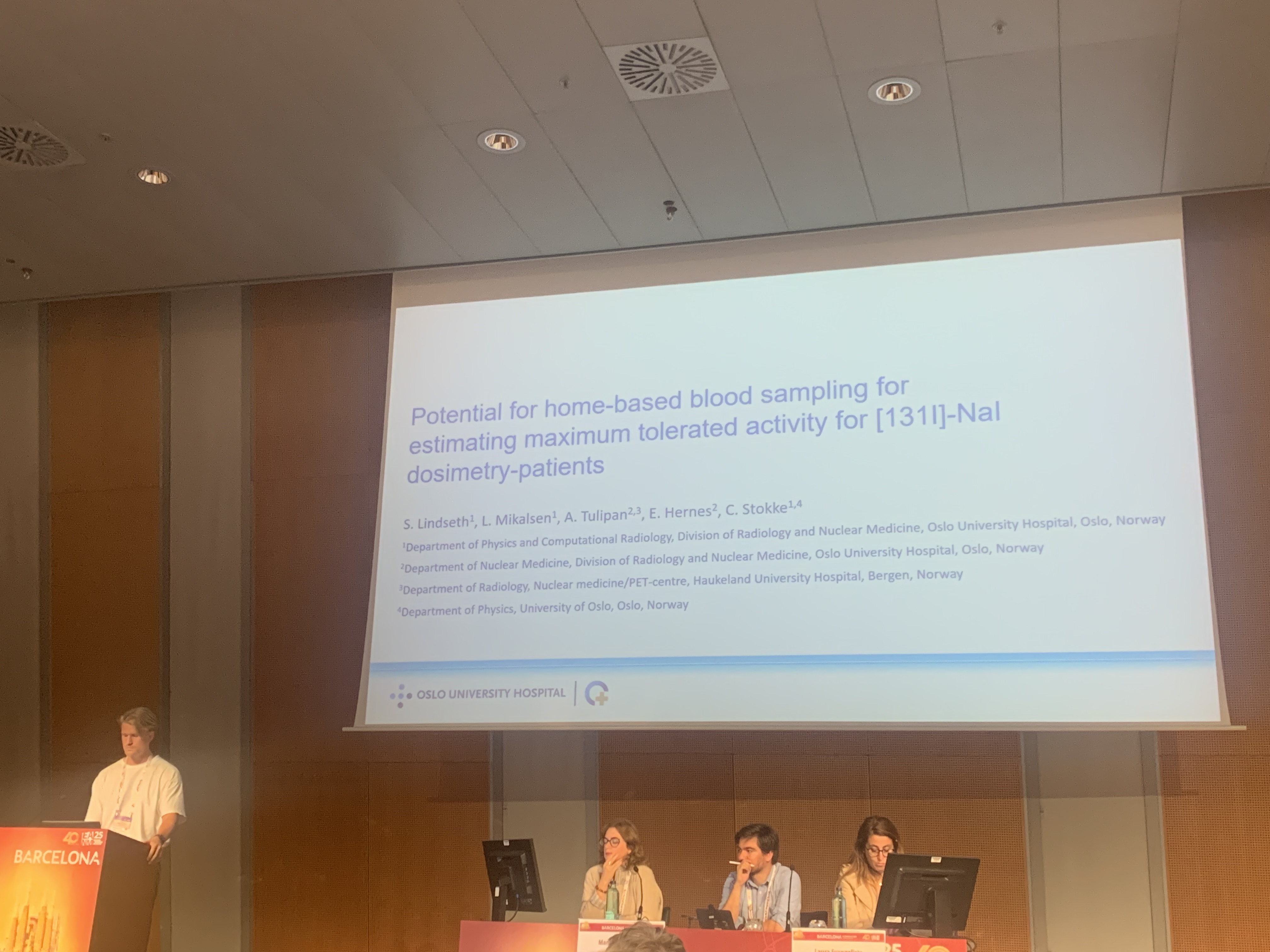 “Sindre presentinged our work on home-based blood sampling for patients receiving [¹³¹I]NaI treatment.”